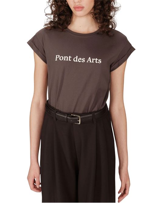 T-shirt con messaggio stampato in velluto Grace & Mila | FW2517060CH